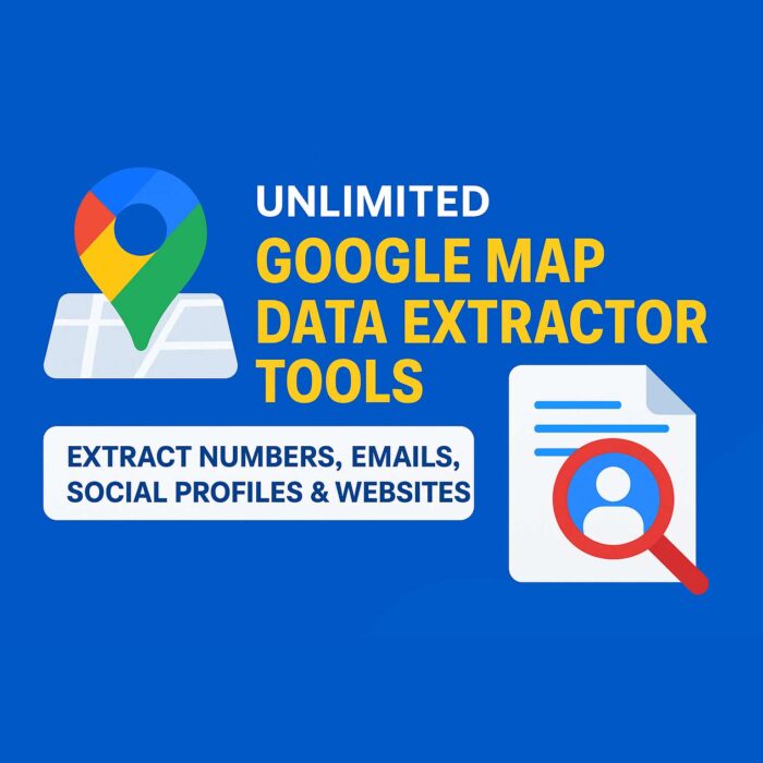 Unlimited Google Map data Extractor Tools, Numbers, Emails, Social Profiles, Websites - Image 1